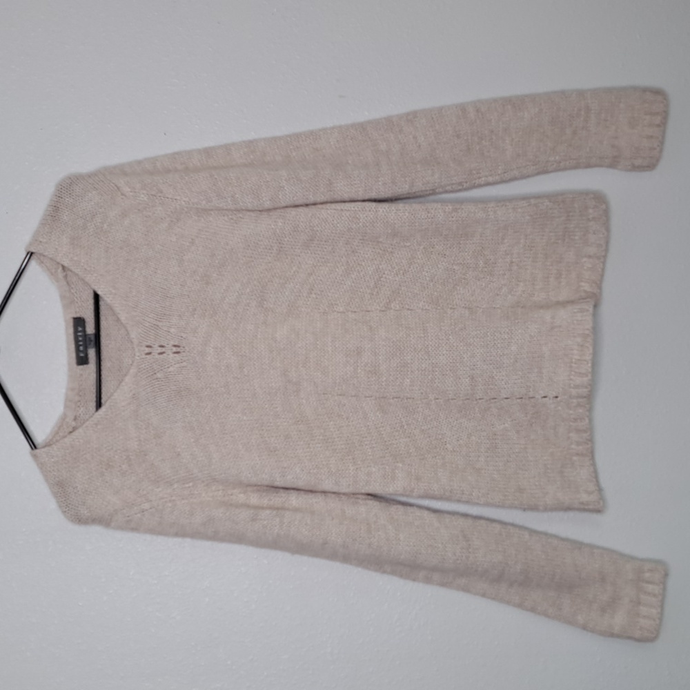 Fairly Women's Merino Wool Alpaca Blend Sweater Long Slv Cream Size 2